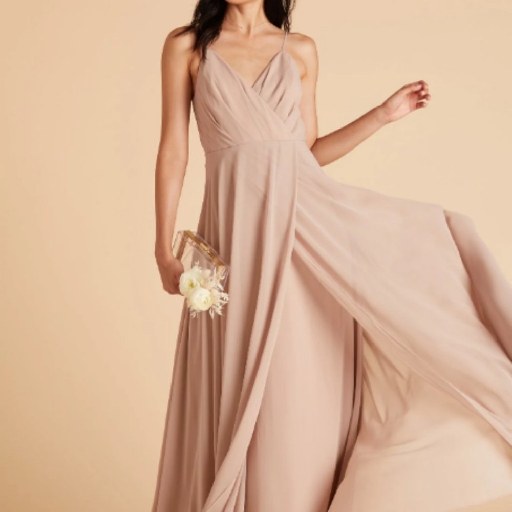 Birdy Grey Kaia Chiffon Bridesmaid Dress Taupe